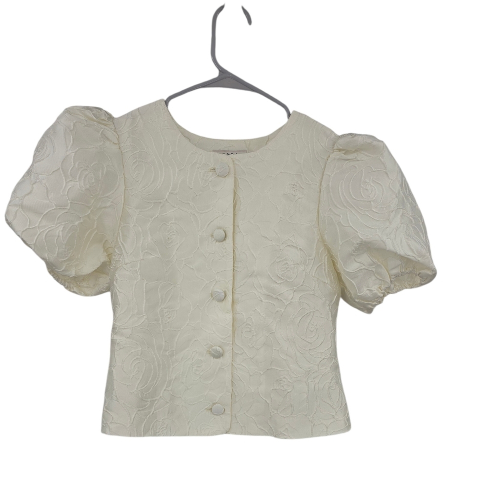 New Avara Cream‎ Ruth Peplum Top XS